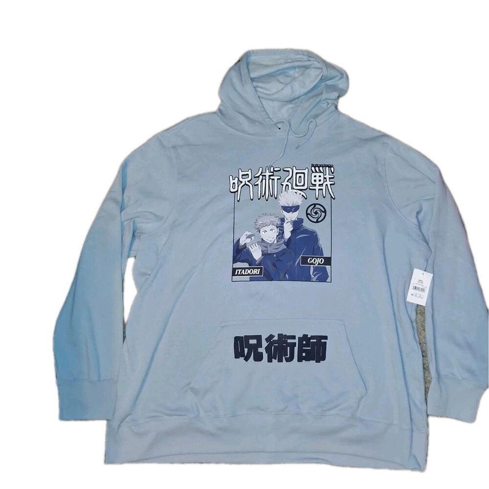 Jujutsu Kaisen Hoodie Mens 3xl Blue Itadori Gojo Crunchyroll Graphic NWT